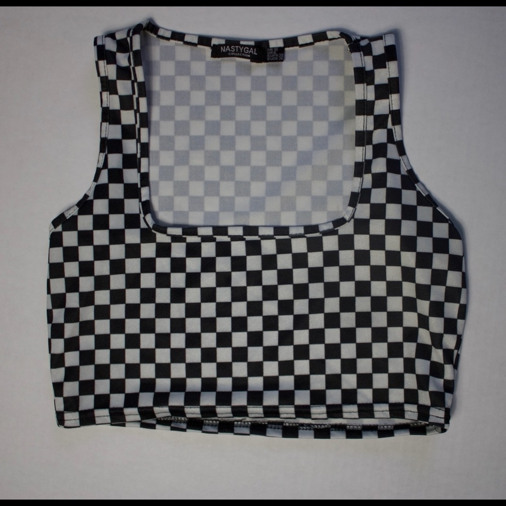 Checkered crop tank top